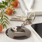 Klassieke muziekdraak sleutelhanger (Zijkant)