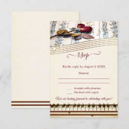 Klassieke muziekkaart met het huwelijk RSVP-kaart Kaart