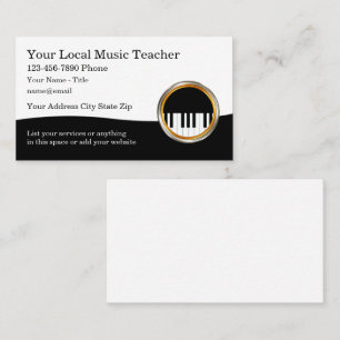 Klassieke muziekleraar pianothema visitekaartjes