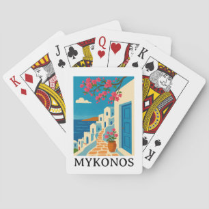 Klassieke Mykonos Griekenland Reizen - Kleurrijke Pokerkaarten