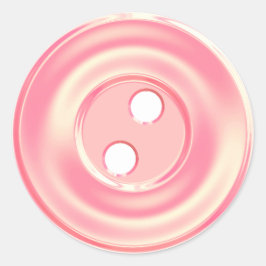 Klassieke naaiknop schattig roze ronde sticker
