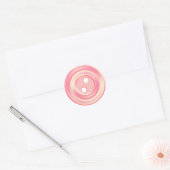 Klassieke naaiknop schattig roze ronde sticker (Envelop)