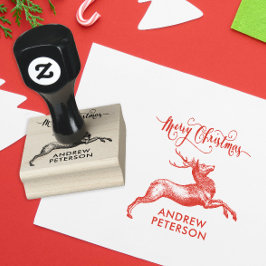 Klassieke naam en Kerst rendier Liniar Rubberstempel