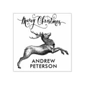 Klassieke naam en Kerst rendier Liniar Rubberstempel (Afrduk)