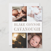 Klassieke naam Foto Geboorte Aankondiging (Voorkant)