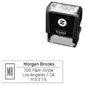 Klassieke Naam & Monogram Adres Zelfinktende Stempel (In situ)