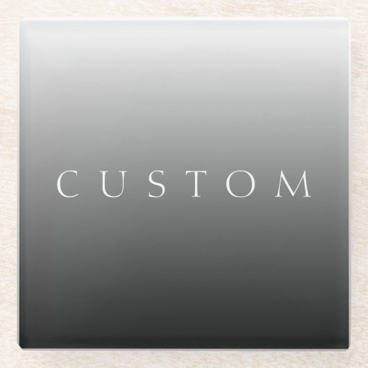 Klassieke naam of woord | Gradiëntgrijs Glazen Onderzetter (Voorkant)
