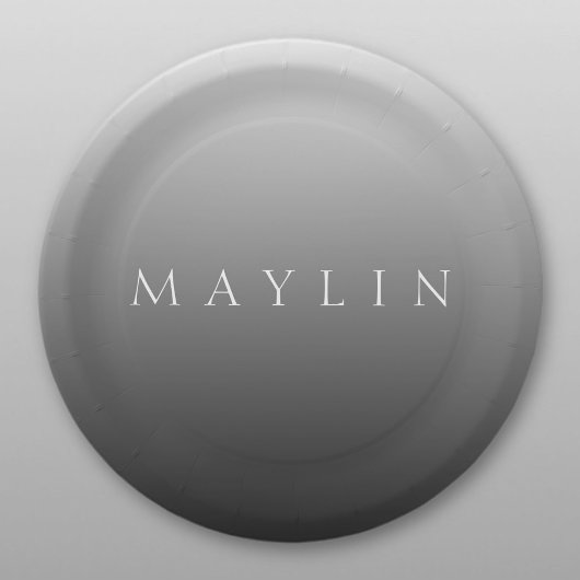 Klassieke naam of woord | Gradiëntgrijs Papieren Bordje