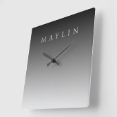 Klassieke naam of woord | Gradiëntgrijs Vierkante Klok (Hoek)