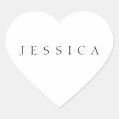Klassieke naam (of woord) hart sticker (Voorkant)
