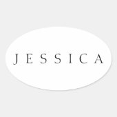 Klassieke naam (of woord) ovale sticker (Voorkant)