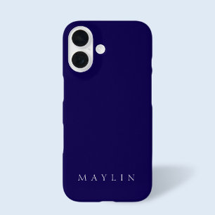 Klassieke naam of woord Paarsachtig donkerblauw iPhone 16 Hoesje