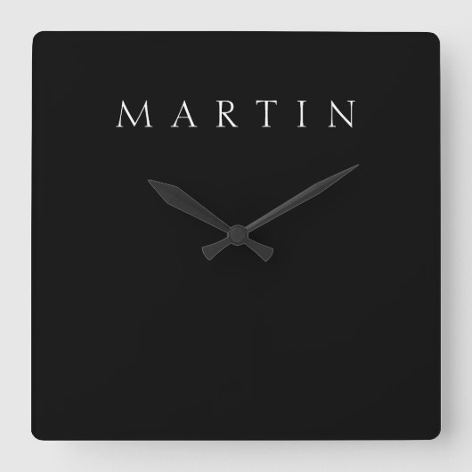 Klassieke naam (of woord) | Zwart-wit Vierkante Klok (Voorkant)