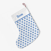 Klassieke naam Snowflake Winter Christmas Stocking Kleine Kerstsok (Achterkant (Hangend))