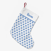 Klassieke naam Snowflake Winter Christmas Stocking Kleine Kerstsok (Voorkant (Hangend))