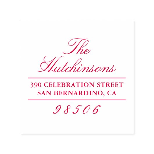 Klassieke naam van de Manuscript Familienaam Retur Zelfinktende Stempel (Design)