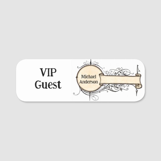 Klassieke naamtag naamplaatje (Voorkant)