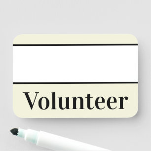 , Klassieke naamtag "Volunteer" Naamplaatje