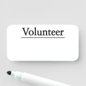 , Klassieke naamtag "Volunteer" Naamplaatje (In situ)