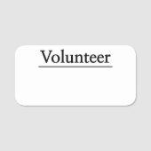 , Klassieke naamtag "Volunteer" Naamplaatje (Voorkant)