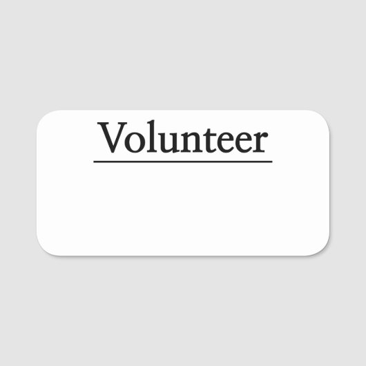 , Klassieke naamtag "Volunteer" Naamplaatje (Voorkant)