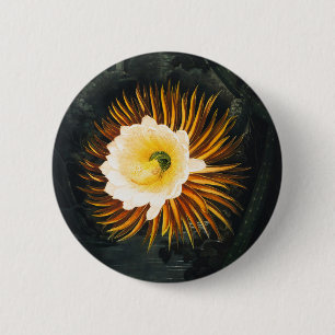 Klassieke Nacht-Bloeiende Cereus Gotische Kunst Ronde Button 5,7 Cm