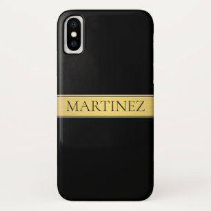 Klassieke namaak gouden streep en zwarte achtergro Case-Mate iPhone case