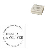 Klassieke namen Bruiloft Ronde Retouradres Rubberstempel (Gestempeld)