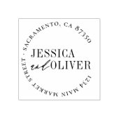 Klassieke namen Bruiloft Ronde Retouradres Rubberstempel (Afrduk)