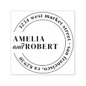 Klassieke namen Ronde Bruiloft Retouradres Zelfinktende Stempel (Design)