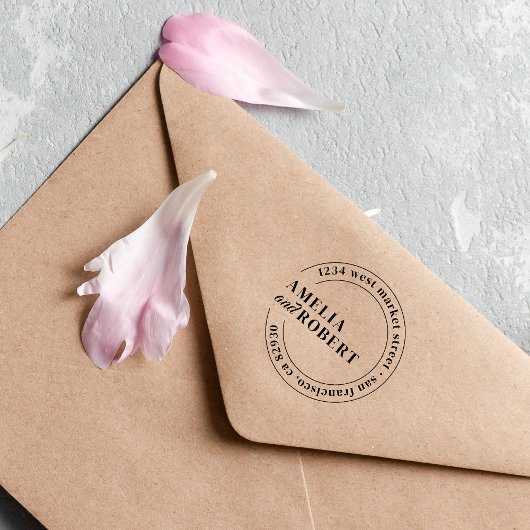 Klassieke namen Ronde Bruiloft Retouradres Zelfinktende Stempel