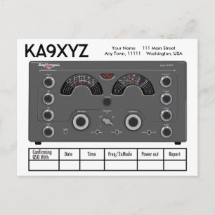 Klassieke Nationale NC-183D Radio Transceiver QSL Briefkaart