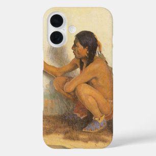 Klassieke Native American, Indiaanse kunstenaar do iPhone 16 Hoesje