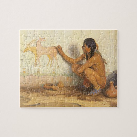 Klassieke Native American, Indiaanse kunstenaar do Legpuzzel (Horizontaal)