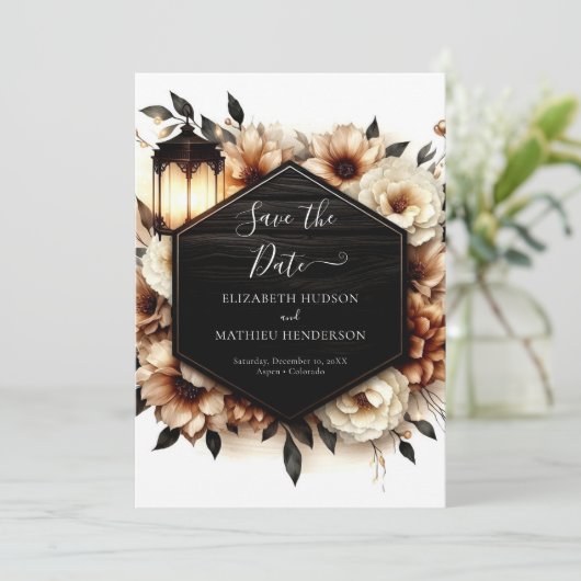 Klassieke Natuur rustieke bruiloft Save The Date (Staand voorkant)