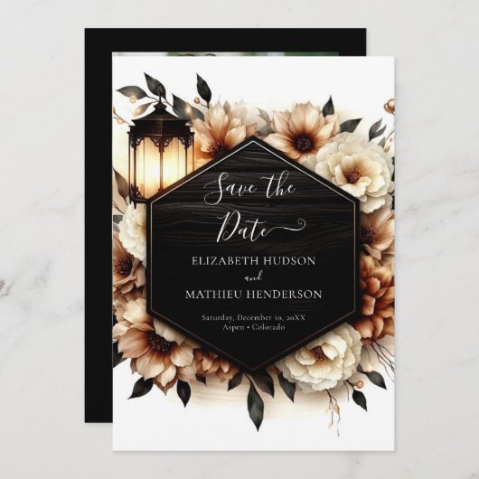 Klassieke Natuur rustieke bruiloft Save The Date (Voorkant / Achterkant)