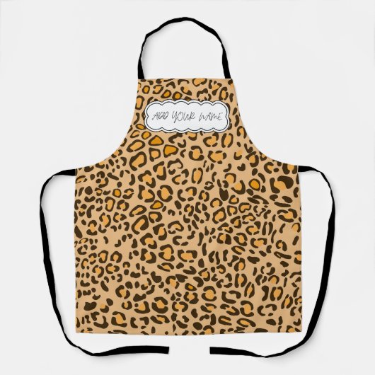 Klassieke Natuurlijke Luipaardprint met Aangepaste Schort (Voorkant)