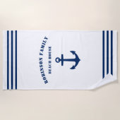 Klassieke Nauchor Familie Beach House White Strandlaken (Voorkant)