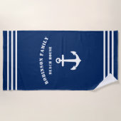 Klassieke Nautical Anchor Family Beach marine Strandlaken (Voorkant)