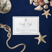 Klassieke Nautical Anchor Monogram Weddenschap RSVP Kaartje