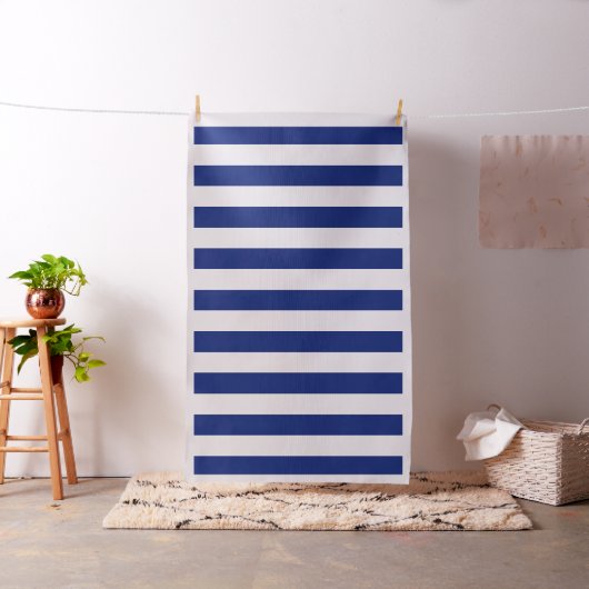 Klassieke Nautical Navy Blue Stripes Stof (Voorbeeld)