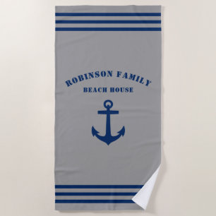 Klassieke Nautische anchor Familie Blok Strandlaken