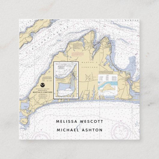 Klassieke nautische bruiloft website Martha's Vine Informatiekaartje (Achterkant)