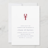 Klassieke nautische kreeft verlovingsfeest kaart (Voorkant)