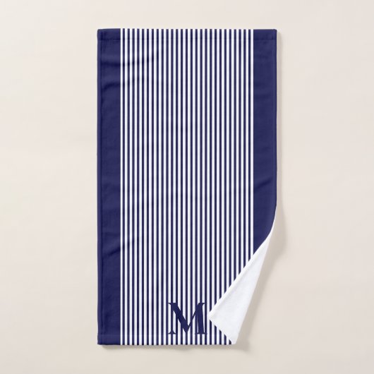 Klassieke Nautische Marine Blauwe Luxe Bad Handdoek (Handdoek)
