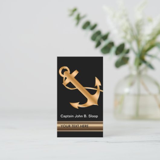 Klassieke Nautische Marine Boat Anker Visitekaartje (Staand voorkant)
