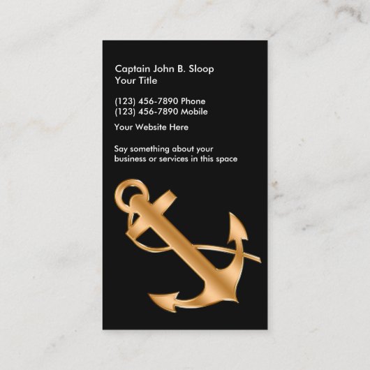 Klassieke Nautische Marine Boat Anker Visitekaartje (Achterkant)