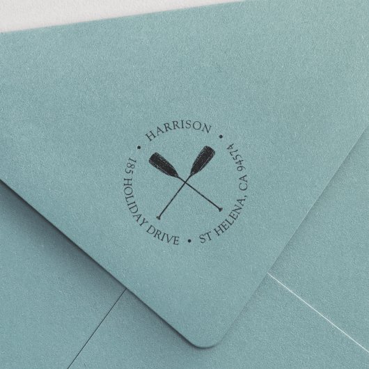 Klassieke Nautische Oars Return Address Zelfinktende Stempel