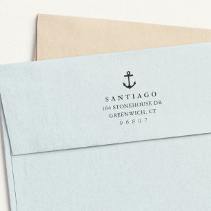 Klassieke Nautische terugkeer van het Anker Adres Zelfinktende Stempel