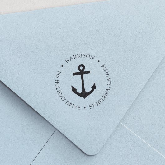 Klassieke Nautische terugkeer van het Anker Adres Zelfinktende Stempel